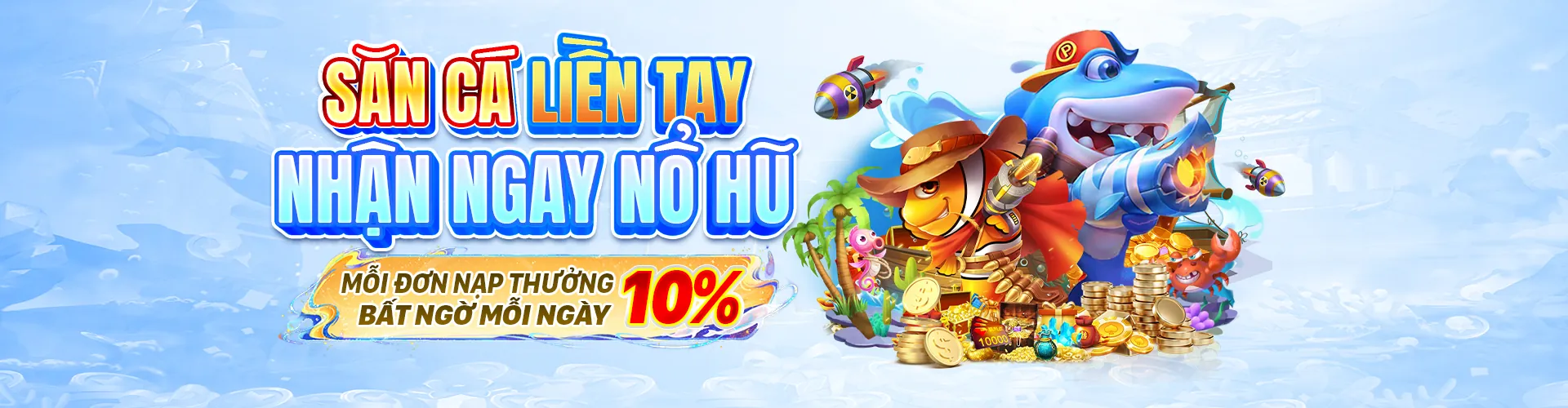 Giao diện trò chơi bắn cá Mega Casino Login với đồ họa sống động